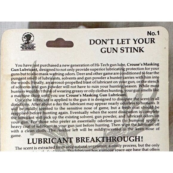 NEW IN BOX Crouse's Odor Masking Gun Lubricant- Pine Cover Scent Hunting 1.25 oz - Picture 7 of 8